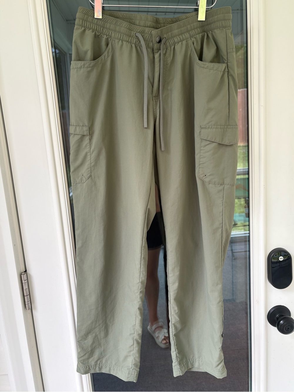 Columbia Windbreaker Cargo Pants Womens Medium Cropped Hiking Gorpcore Green